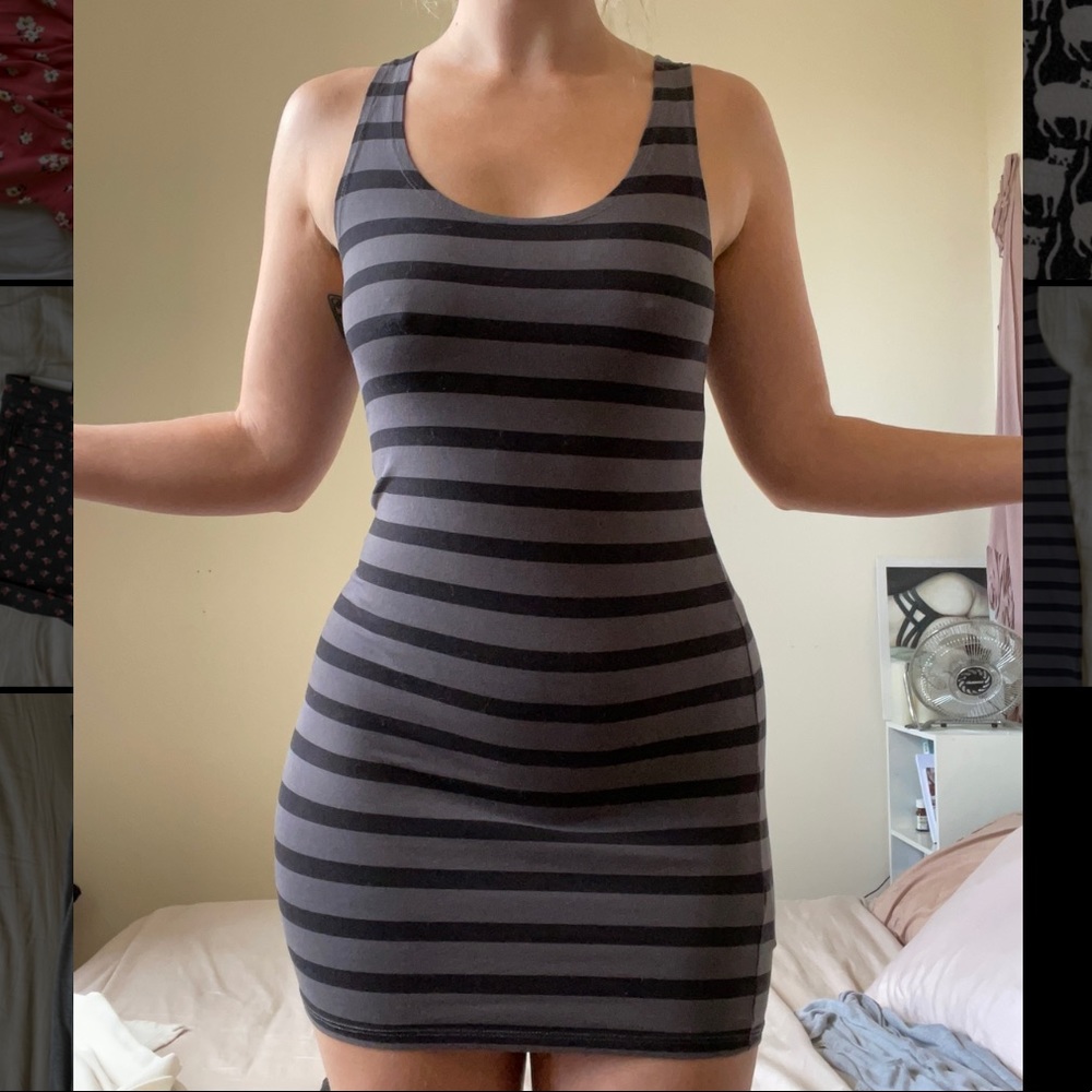 Striped body on dress